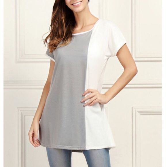 Color Block Tunic Babydoll Dress MEDIUM - Picture 3 of 7